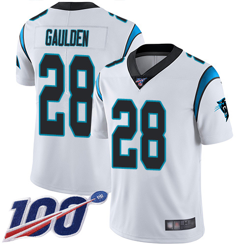 Carolina Panthers Limited White Men Rashaan Gaulden Road Jersey NFL Football #28 100th Season Vapor Untouchable